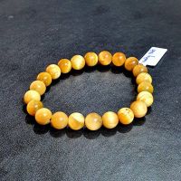 Vòng tay đá mắt hổ thiên nhiên vàng tươi 8ly - VTCT0001
