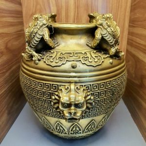 Bình tài lộc chum tiền thiềm thừ đồ đồng phong thủy chiêu tài hút lộc - ĐĐPT1207