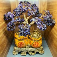 [Quà tặng phong thủy] Cây tài lộc đá thạch anh tím thiên nhiên - QTPT1144