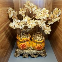[Quà tặng phong thủy] Cây tài lộc đá thạch anh vàng thiên nhiên - QTPT1155