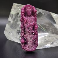 Tượng Mẹ Quán Thế Âm đứng đài sen đá Ruby thiên nhiên (VIP) - TRB1119