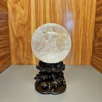 Quả Cầu Phong Thủy Đá Thạch Anh Trắng Thiên Nhiên ĐK:9,3cm Bao Kiểm Định - Hợp Mệnh kim, thủy - QCTAH1012