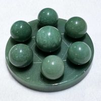 Bộ thất tinh trận bằng đá thạch anh xanh aventurine thiên nhiên - Hợp mệnh hỏa, mộc - TTT1208