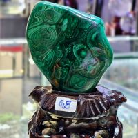 Đá lông công (Khổng tước) Malachite trưng bầy phong thủy - ĐLC438