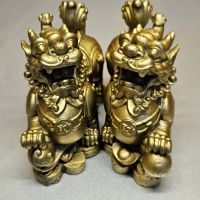 Cặp tỳ hưu thiên lộc đồ đồng phong thủy chiêu tài size nhỏ dài 9cm - ĐĐPT439
