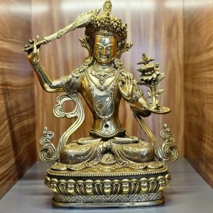 Tôn tượng Đức Văn Thù Sư Lợi Mật Tông bằng đồng vàng cao 30cm - ĐTC1257