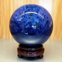 Quả Cầu Phong Thủy Xanh Dương Đá Obsidian Thiên Nhiên ĐK:13,2cm - Hợp Mệnh Thủy Mộc - OBSA225
