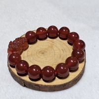 Vòng Tay Phong Thủy Tỳ Hưu Đá Mã Nảo Đỏ Thiên Nhiên Cho Người Mệnh Hỏa Thổ Size 16ly - VTMNCT1043