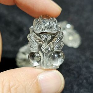 Hồ Ly Chúa Chín Đuôi Đá Thạch Anh Trắng Thiên Nhiên - HLCT109