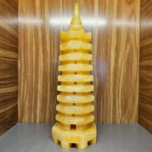 Tháp văn xương đá ngọc hoàng long 9 tầng cao 28cm hợp mệnh kim, thổ - TVX1248