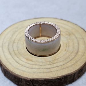 Nhẫn càn long Ngọc Cẩm Thạch A viền vàng hồng - NCT246
