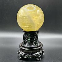 Quả Cầu Phong Thủy Thạch Anh Vàng Thiên Nhiên Size ĐK: 6,9cm - Hợp Mệnh Kim Thổ - QCTAV1215