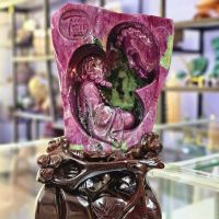 Tượng Đạt Ma Sư Tổ thiền diện Thích Ca đá Ruby thiên nhiên - TRB1134