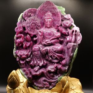 Tượng mẹ Quán Thế Âm đá Ruby thiên nhiên (VIP) - TRB854