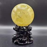 Quả Cầu Phong Thủy Thạch Anh Vàng Thiên Nhiên Size ĐK: 8,3cm - Hợp Mệnh Kim Thổ - QCTAV1102