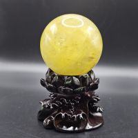 Quả Cầu Phong Thủy Thạch Anh Vàng Thiên Nhiên Size ĐK: 7,3cm - Hợp Mệnh Kim Thổ - QCTAV1129
