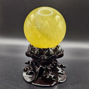 Quả Cầu Phong Thủy Thạch Anh Vàng Thiên Nhiên Size ĐK: 7,3cm - Hợp Mệnh Kim Thổ - QCTAV1140