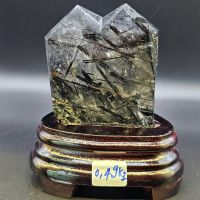 Trụ đá Thạch Anh trắng tóc đen thiên nhiên bao kiểm định hợp mệnh Kim, Thủy - TĐTA1247