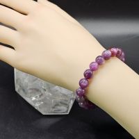 Vòng Tay Phong Thủy Đá Ruby Corundum Thiên Nhiên 100% Bao Kiểm Đinh Size Hạt ~9ly - VRB105