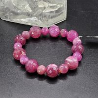 Vòng Tay Phong Thủy Đá Ruby Thiên Nhiên 100% Bao Kiểm Đinh Size Hạt ~13ly - VRB109