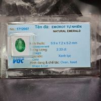 Mặt đá quý Ngọc Lục Bảo (Emerald) facet thiên nhiên - Đã kiểm định - NLB1114