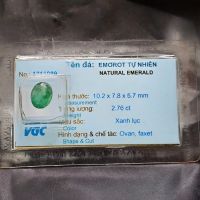 Mặt đá quý Ngọc Lục Bảo (Emerald) facet thiên nhiên - Đã kiểm định - NLB1116