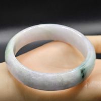 Vòng tay bản liền Ngọc Cẩm Thạch Type A thiên nhiên Ni60 - 9NHD47
