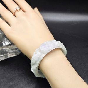 Vòng tay bản liền Ngọc Cẩm Thạch Type A thiên nhiên Ni54.5 - 9NHD147
