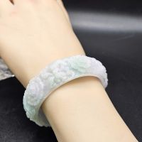 Vòng tay bản liền Ngọc Cẩm Thạch Type A thiên nhiên Ni51.5 - 9NHD152