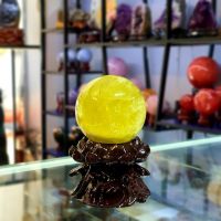 Quả cầu Thạch Anh Vàng Thiên Nhiên Đk 8,9cm - QCCT0055