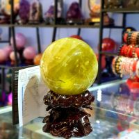Quả cầu Thạch Anh Vàng Thiên Nhiên Đk 13.4cm - QCCT0057