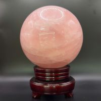 Quả Cầu Phong Thủy Đá Thạch Anh Hồng Thiên Nhiên ĐK:11,8cm - Hợp Mệnh Hỏa Thổ - QCTAH202