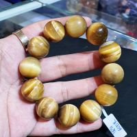 Vòng tay đá mắt hổ thiên nhiên vàng tươi 18ly - VTCT0018