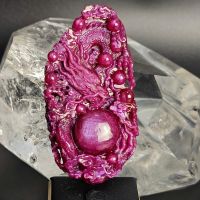 Tượng rồng ôm châu đeo cổ đá quý Ruby cao cấp (VIP) - TRRB1259