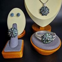 Bộ trang sức vàng trắng cho nữ Đá Quý Sapphire cao cấp (VIP) - TSSP1041