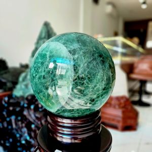 Quả Cầu Phong Thủy Xanh Lá Đá Fluorite Thiên Nhiên (VIP) ĐK:29cm Nặng: 50Kg - Hợp mệnh mộc, hỏa - QCXL310