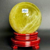 Quả Cầu Phong Thủy Thạch Anh Vàng Thiên Nhiên Size ĐK: 11,9cm - Hợp Mệnh Kim Thổ - QCTAV1050