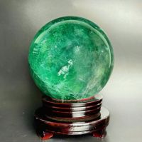 Quả Cầu Phong Thủy Xanh Lá Đá Fluorite Thiên Nhiên ĐK:14cm - Hợp mệnh mộc, hỏa - QCXL1056