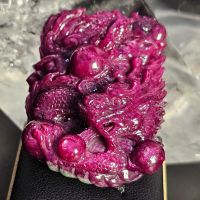 Tượng Rồng Ôm Châu Đá Ruby Đỏ Thiên Nhiên Bao Kiểm Định - TRCT0001
