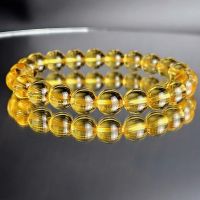 Vòng tay đá thạch anh vàng thiên nhiên Size 8ly - Hợp mệnh Kim Thổ - VTTA1253