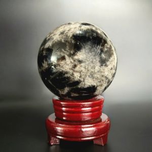 Quả Cầu Phong Thủy Thạch Anh Đen Thiên Nhiên Size ĐK: 11cm - Hợp Mệnh Thủy Mộc - QCTAĐ1103