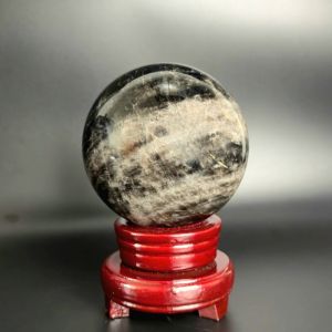 Quả Cầu Phong Thủy Thạch Anh Đen Thiên Nhiên Size ĐK: 11cm - Hợp Mệnh Thủy Mộc - QCTAĐ1114