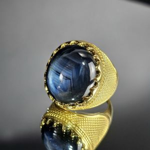 Nhẫn vàng nam đá Sapphire sao tự nhiên cao cấp (VIP) - NVN1132
