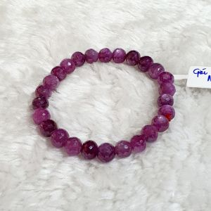 Vòng Tay Đá Ruby Mài Giác Thiên Nhiên 9li - VTCT0049