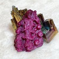 Tượng Quán Thế Âm Bồ Tát Cưỡi Rồng Đá Ruby Thiên Nhiên - MPCT40