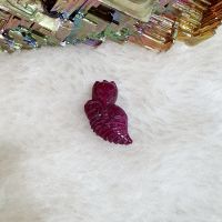 Hồ Ly Chín Đuôi Ôm Hoa Mẫu Đơn  Đá Ruby Thiên Nhiên - HLCT0007