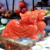 Cặp Tỳ Hưu Đỏ Đá Thủy Tinh Núi Lửa Thiên Nhiên - THCT0051