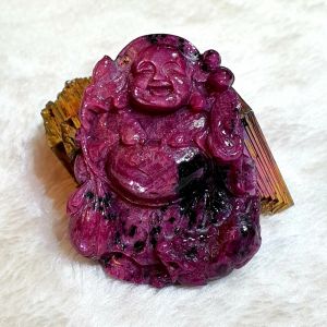 Tượng Di Lạc Đứng Tỳ Hưu Đá Ruby Thiên Nhiên - DLTH0079