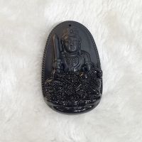 Bản mệnh Văn Thù Bồ Tát Đá Obisian Đen  Thiên Nhiên Độ Mệnh Cho Người Tuổi Mão Mệnh Thủy 1975 - PHM0086