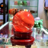 Quả Cầu Đỏ Phong Thủy Đá Núi Lửa Thiên Nhiên ĐK: 9cm - QCCT0016